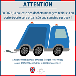En 2026, la collecte des déchets ménagers résiduels aura lieu une semaine sur deux !