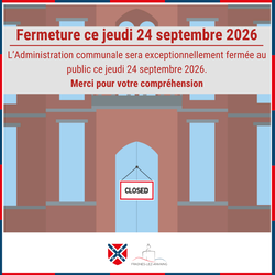 Administration communale fermée ce 24 septembre