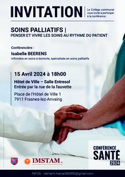 Conférence santé : « Soins palliatifs, penser et vivre les soins au rythme du patient »