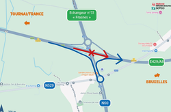 Réfection des revêtements de l’ E429/A8 à Frasnes-lez-Anvaing