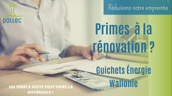 Guichets Énergie Wallonie - Primes à la rénovation ?