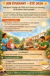 Job d'été 2026 : Rejoignez l'équipe du CPAS de Frasnes et du Home Saint-Joseph